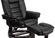 Image Unavailable. Image not available for. Color: Flash Furniture  Contemporary Black Leather Recliner and Ottoman