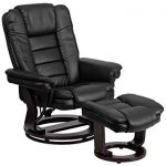 Image Unavailable. Image not available for. Color: Flash Furniture  Contemporary Black Leather Recliner and Ottoman