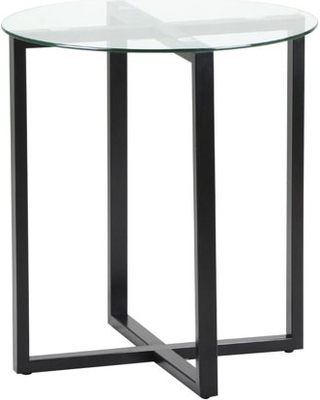 Yaheetech Small Round Glass Coffee End Table Metal Legs Sofa Side Table for  Home Office Studio