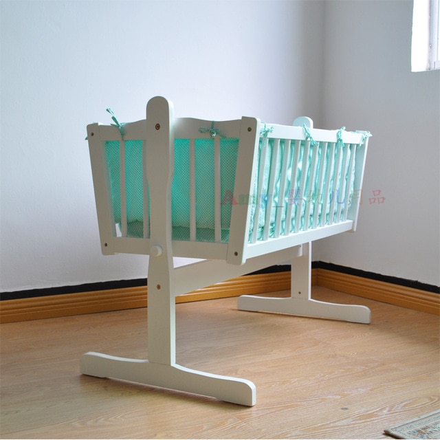 Small Bed Solid Wood European High end Baby Bed Cradle-in Baby Cribs