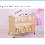 Pine wood baby cot bed with small cradle inside | baby furniture