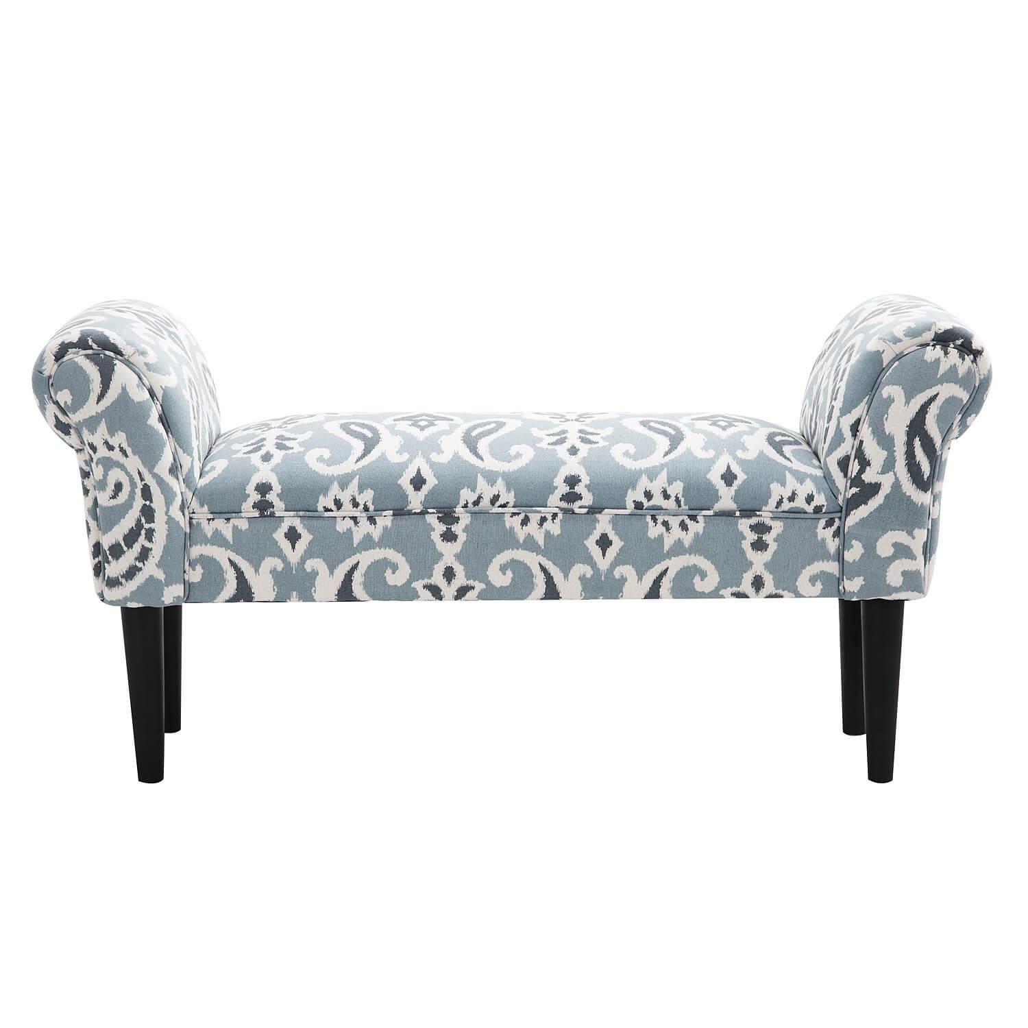 Divan backless settee bench in blue roll patterns | NONAGON.style