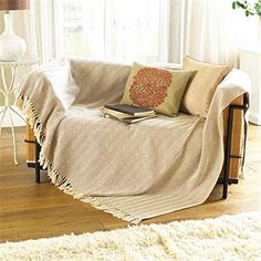 Natural Beige Sofa Throw