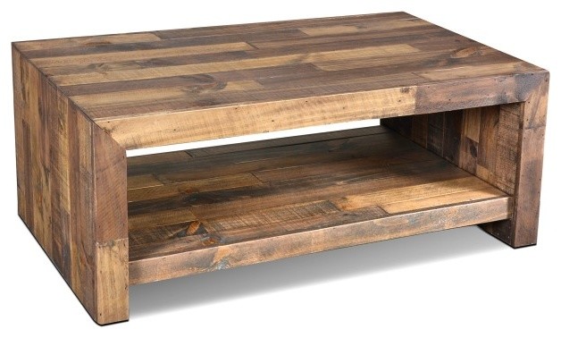Fulton Rustic Solid Wood Coffee Table - Contemporary - Coffee Tables - by  Crafters and Weavers