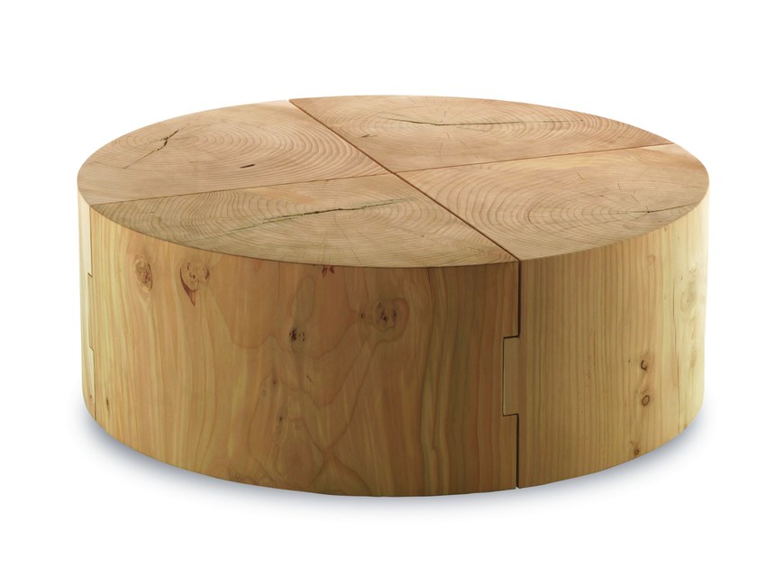 Round solid wood coffee table ECO BLOCK | Round coffee table by Riva 1920