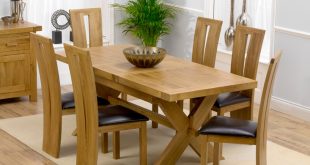 Remarkable Extending Dining Table And 6 Chairs Solid Oak Leather