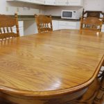 Solid Oak Shin Lee Dining Table with 6 chairs | Go2GuysAuction.com
