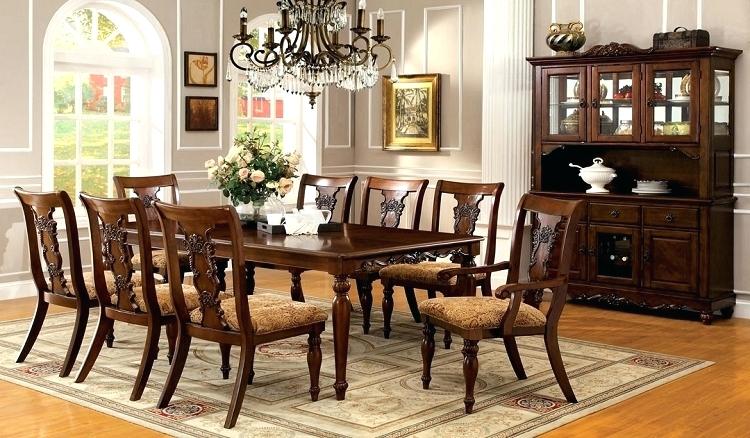 formal dining turned legs dark oak finish solid wood set room sets for sale  p