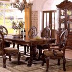 Tuscany Antique Cherry Traditional Pedestal Dining Table Set