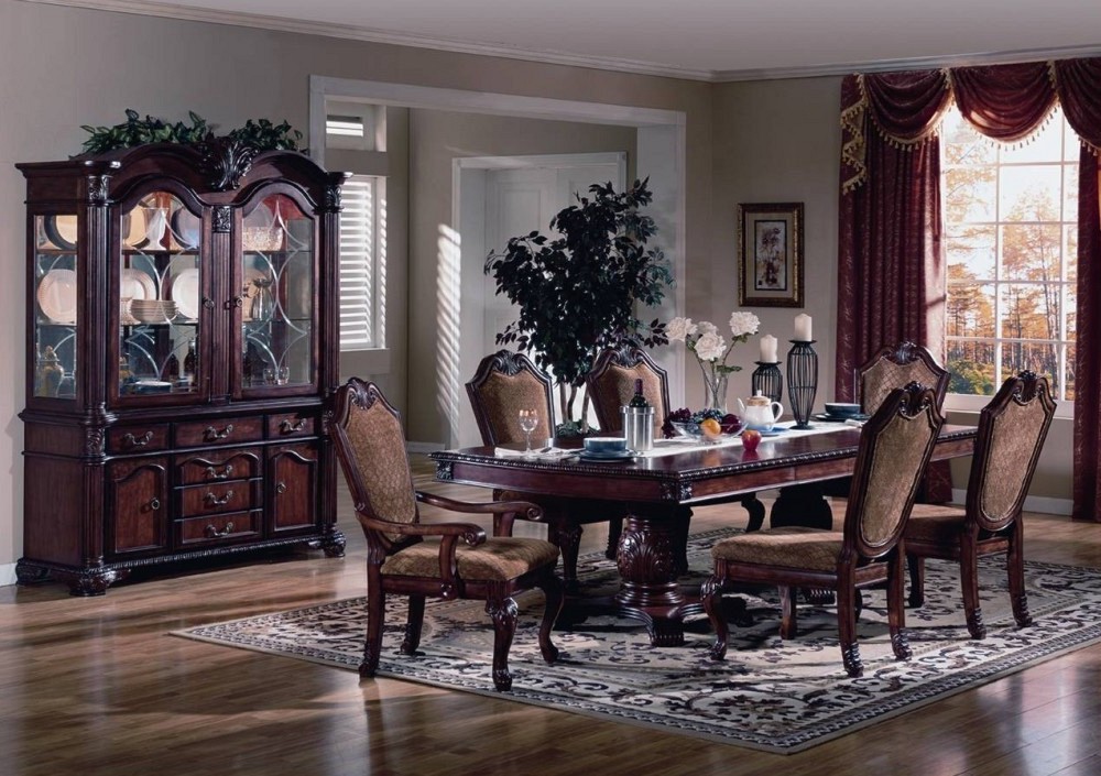 Fabulous Solid Wood Formal Dining Room Sets Dark Brown Finish Solid Wood  Long Table