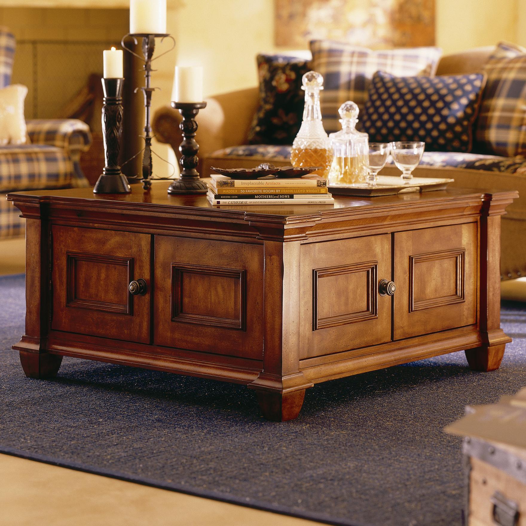 Coffee Table, Remarkable Brown Square Rustic Wooden Storage Cocktail Table  Stained Ideas: Fascinating storage