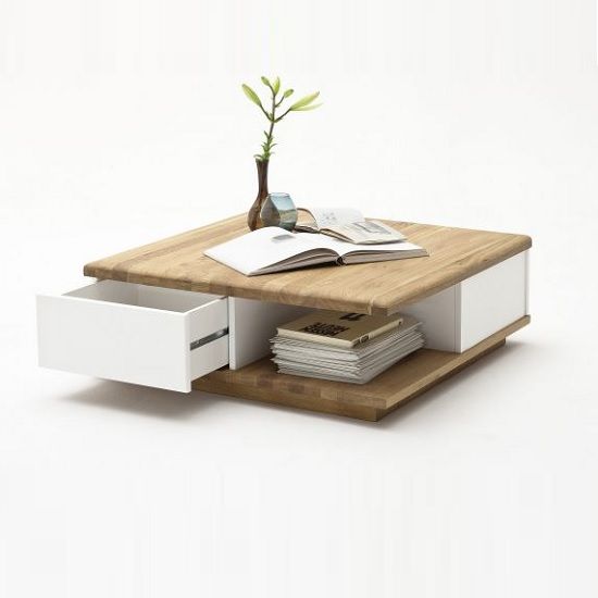 Wooden Coffee Table, Storage, Oak, Furnitureinfashion UK