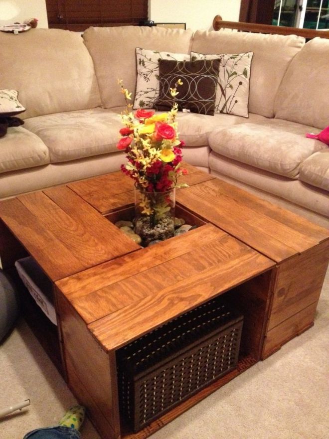 interesting brown square unique wood coffee table storage stained ideas