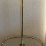Gold Mid-Century Stiffel Brass & Glass Shelf Floor Lamp For Sale - Image 8