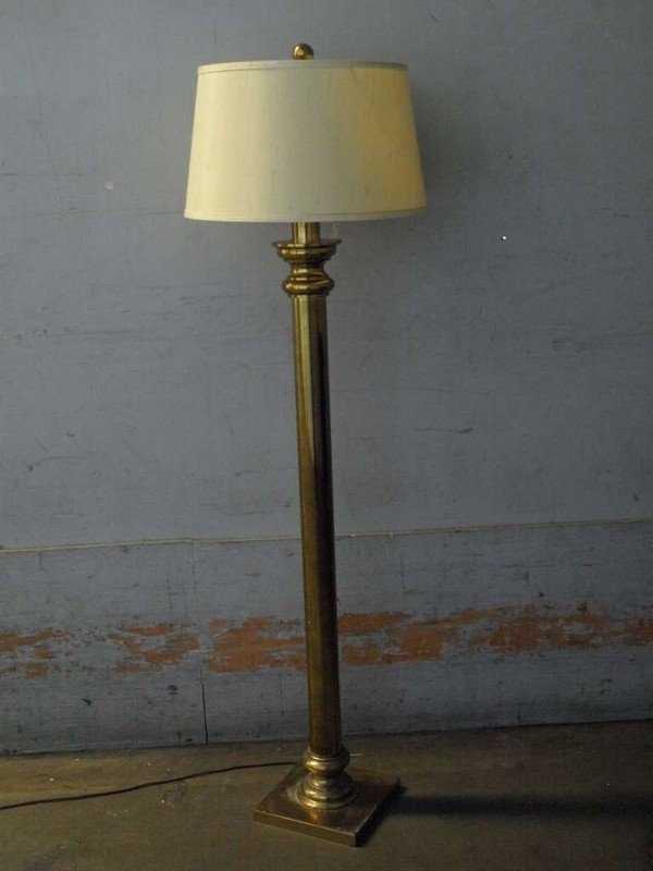 Large brass floor lamp by stiffel image 2