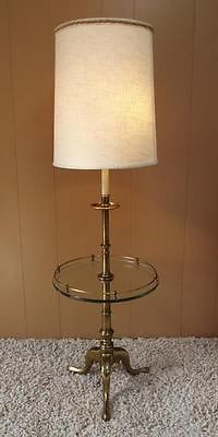 Vintage MID CENTURY MODERN Stiffel Brass Floor Lamp w/Glass Table. Had  these too.