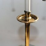 Polished Amazing Stiffel Brass and Glass Table Lamp For Sale