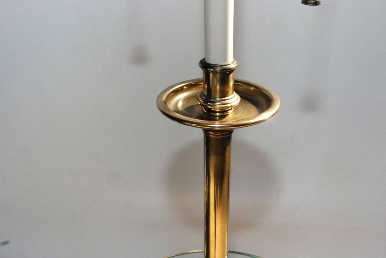 Polished Amazing Stiffel Brass and Glass Table Lamp For Sale