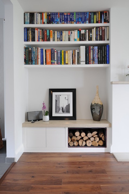 Niches are perfect for organized built-in storage solutions. Even simple  shelves looks great