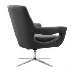 Armen Living Quinn Contemporary Adjustable Swivel Accent Chair in Polished  Chrome Finish with Grey Fabric