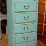 Reclaimed Vintage 6 Dr Covington Blue Pottery Barn Paint Shabby Chic Lingerie  Tall Dresser Chest of