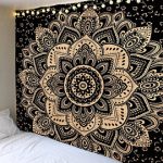 Cotton Golden Tapestry Wall Hanging Wall Tapestry Wall Hanging Mandala  Tapestry Hippie Tapestry Tapestry Mandala Bohemian Indian Tapestry