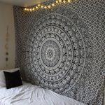 Mandala Tapestry Wall Hanging,Meigar Tapestry Wall Hanging Black & White  Elephant Mandala Hippie Hippy