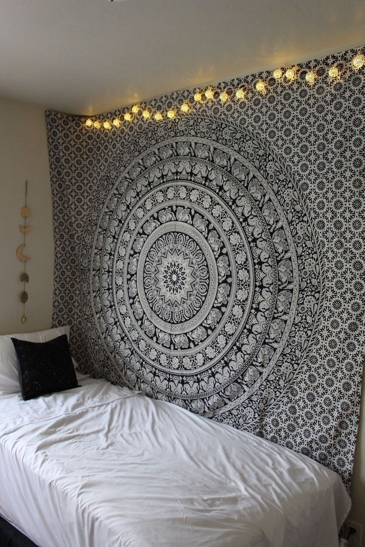 Mandala Tapestry Wall Hanging,Meigar Tapestry Wall Hanging Black & White  Elephant Mandala Hippie Hippy