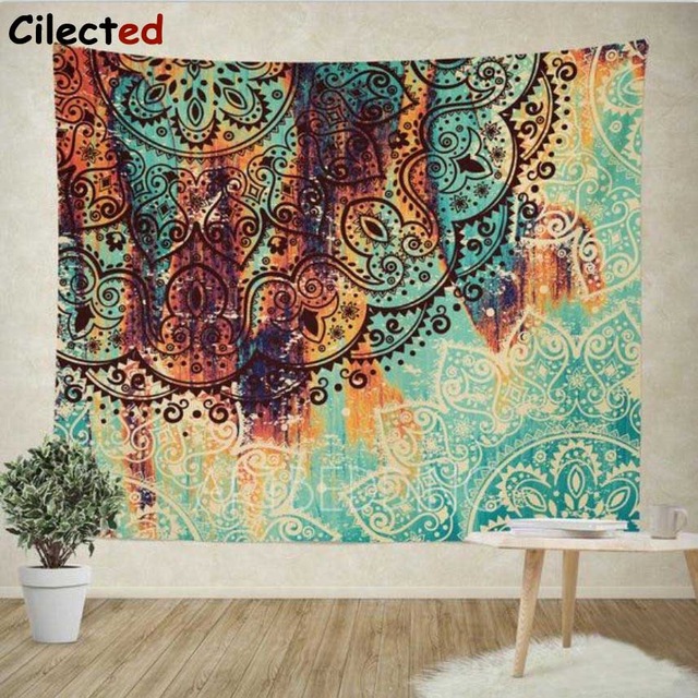 Cilected Bohemian Mandala Tapestry Wall Hanging Indian Wall Decor Hippie  Tapestries Throw Sheet Coverlet Cotton Beach Yoga Mat