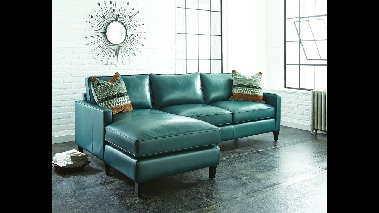 Teal Leather Sectional Sofa