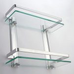 KES Bathroom 2-Tier Glass Shelf with Rail Aluminum and Extra Thick Tempered  Glass Shower