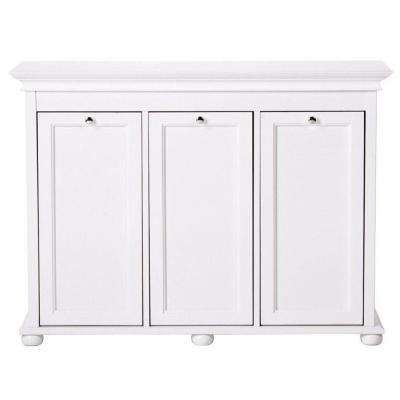 Triple Tilt-Out Hamper in White