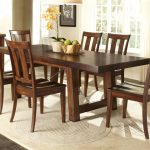 Tahoe Trestle Table 5 Piece Dining Set in Mahogany Stain Finish by
