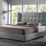 Baxton Studio Favela Gray Linen Modern Bed with Upholstered Headboard - King  Size