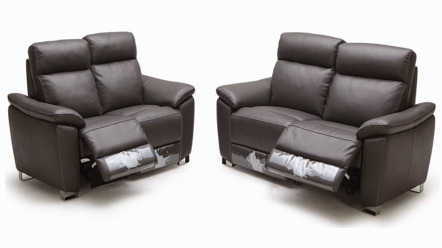 Two Seater Reclining Leather Sofas