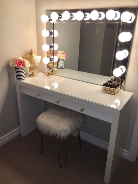 Design ideas for best vanity desk with
  mirror and lights