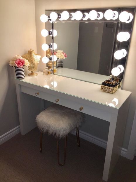 VANITY MIRROR WITH DESK & LIGHTS