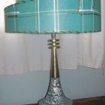 Aqua/Turquoise & Gold Cottage u2022~u2022 vintage MCM table lamp with