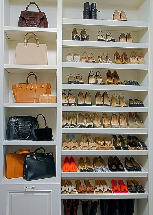 Built in shoe shelves