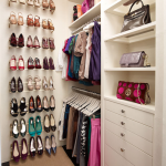 Compact walk in closet. So coool. I would not have enough shoes for it  though. XD