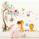 Material: PVC This Wall DECAL Stickers is big, cute, cheerful and colorful  decorations to your forest theme children room or playroom