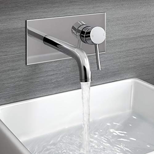 iBathUK | Wall Mounted Basin Sink Mixer Tap Chrome Bathroom Faucet TB3207