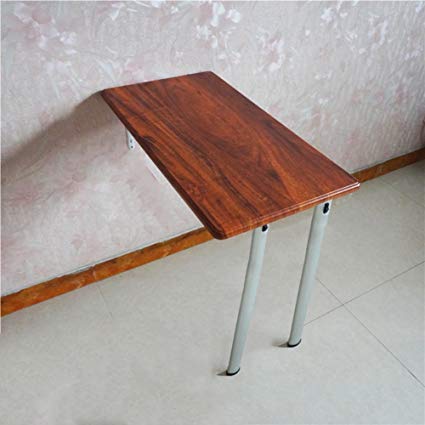 Traveller Location: Folding Dining Table Wall-Mounted Drop-leaf Table Kitchen Space  Saver Fold Convertible Desk 7440cm (Color : Red wood grain, Size : One leg):