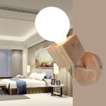 Modern Wall Lamps Bedroom Wall Lights Oak Wood Adjustable Wall
