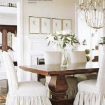 White Slipcovered Chairs and Rustic Table | Country French and other  furniture in 2019 | Dining, Dining room, Dining chairs