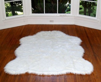 Faux Sheepskin Rug White