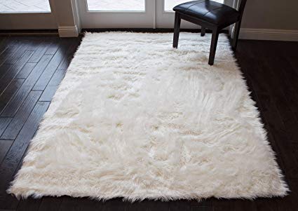 Fur Shag White Faux Sheepskin Area Rug Classic Rectangle Sheepskin Area Rug  Plush Premium Shag Faux