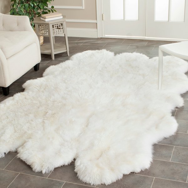 Safavieh Hand-woven Sheepskin Pelt White Shag Rug