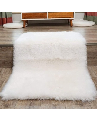 Popeven Faux Fur Rug 80 X 150 cm Decorative Soft Fluffy Rug Shaggy Rugs  Faux Sheepskin