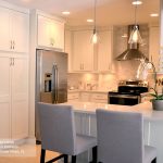 White Shaker kitchen cabinets in the Arbor door style